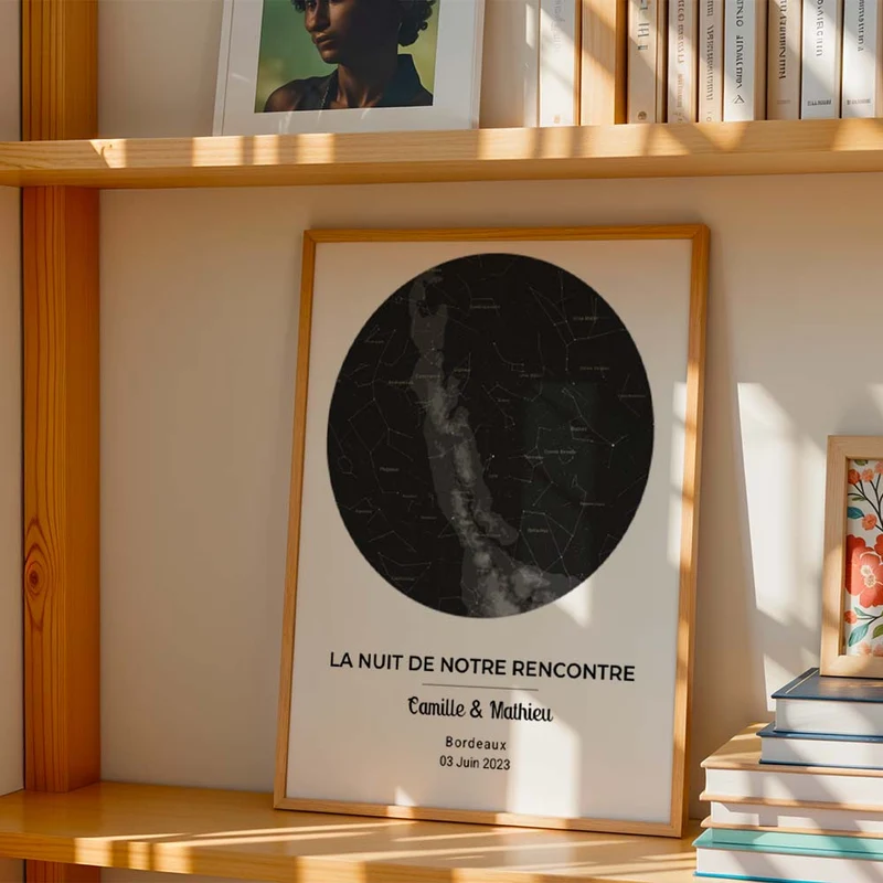 Affiche Carte du Ciel Personnalisée – La Nuit de Notre Rencontre