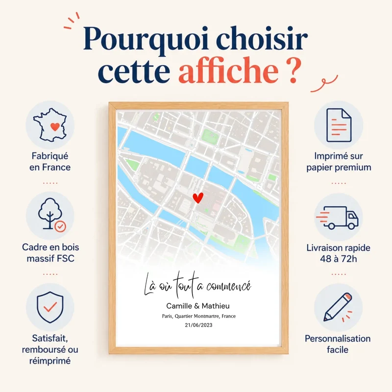 Affiche personnalisée lieu de rencontre