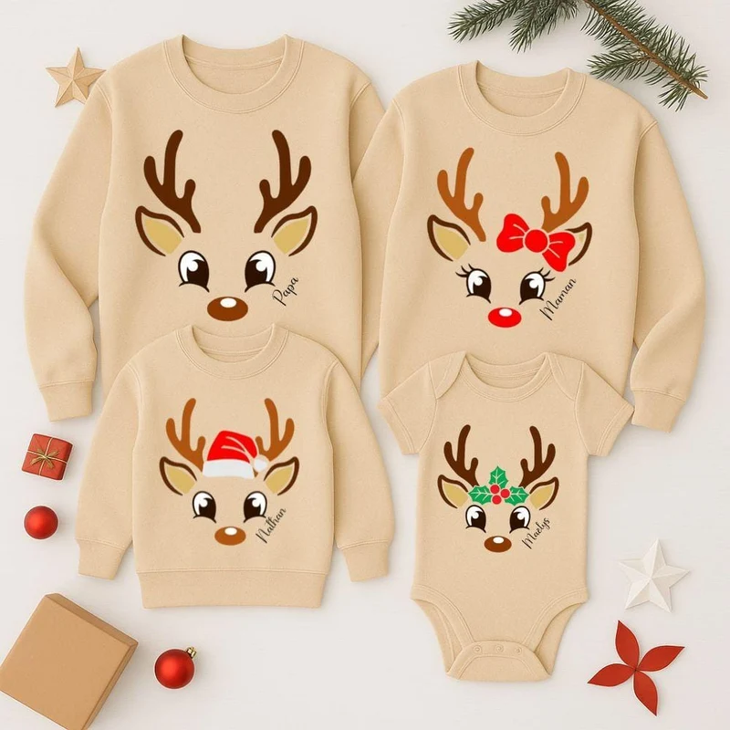 Pull de Noel bébé et parents