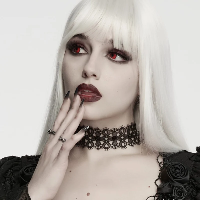 Gothic-Choker mit Nieten und Spitze für Damen