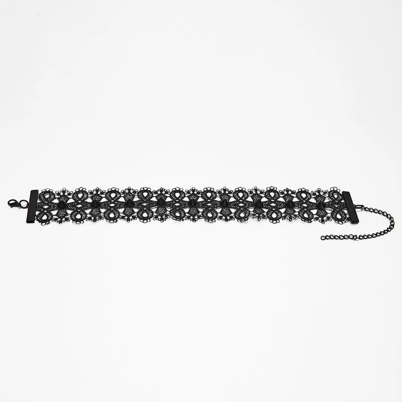 Gothic-Choker mit Nieten und Spitze für Damen