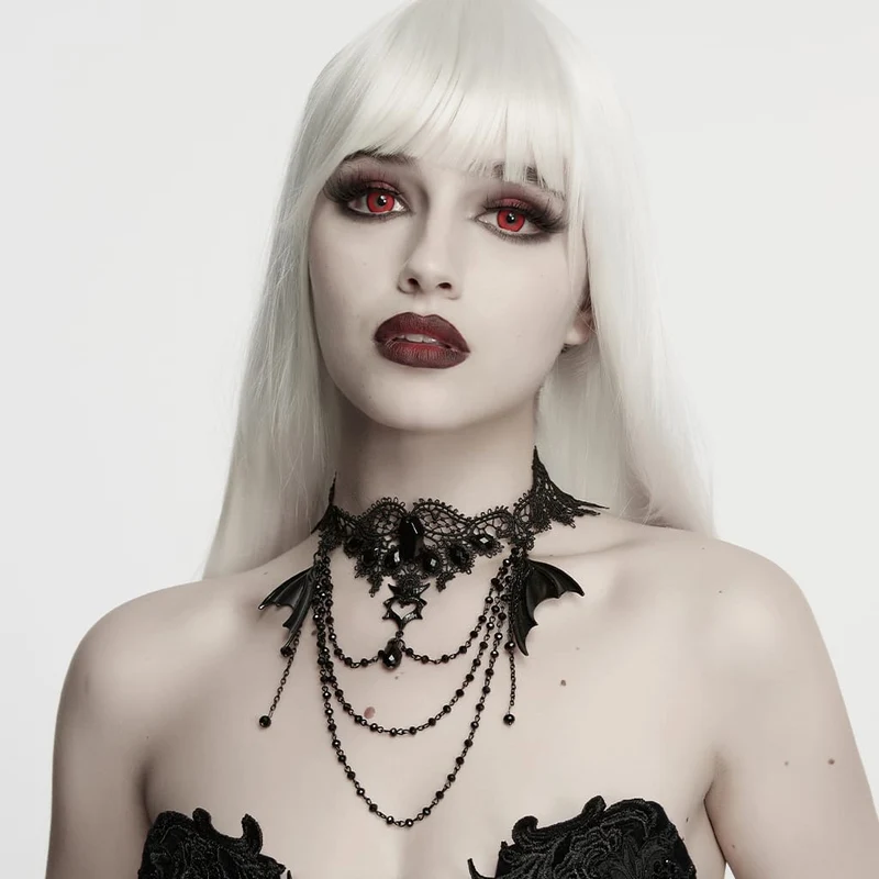 Gothic-Fledermausflügel-Kettenchoker für Damen