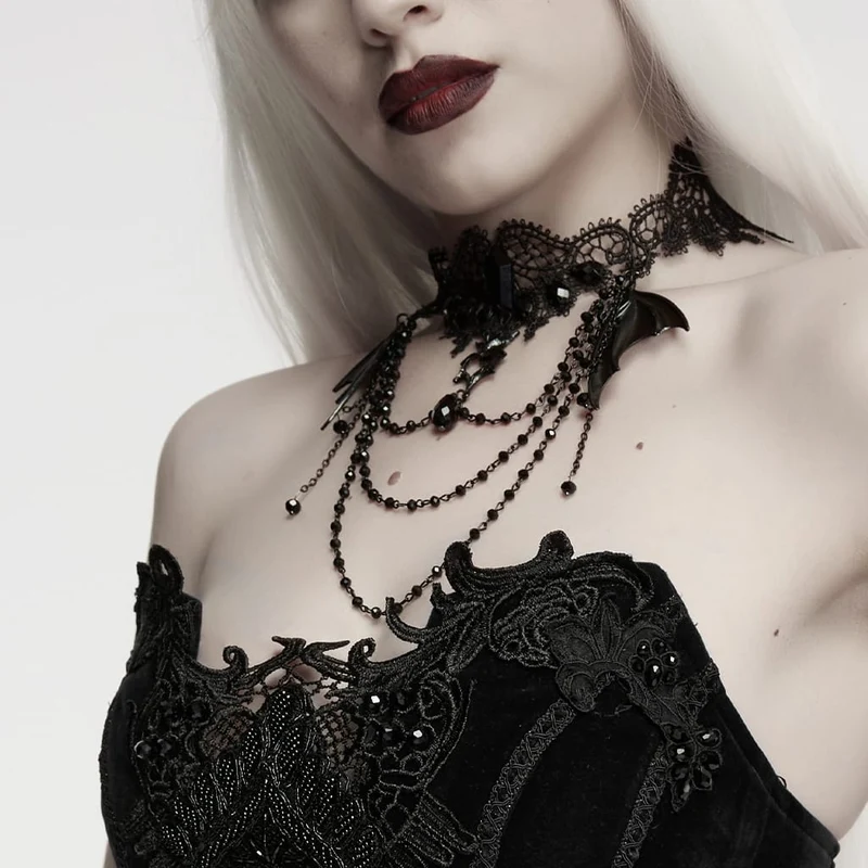 Gothic-Fledermausflügel-Kettenchoker für Damen