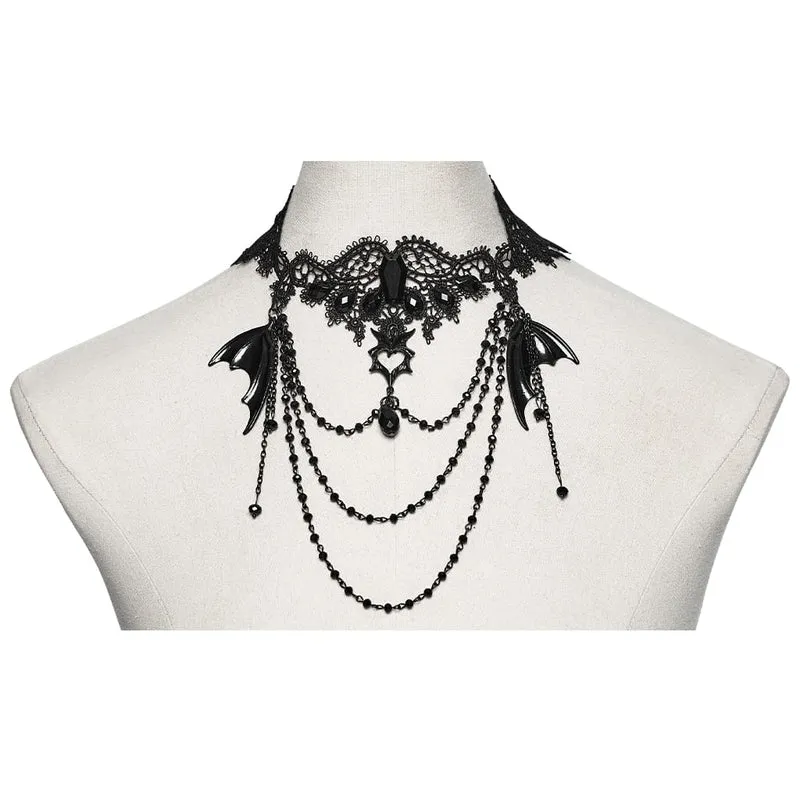 Gothic-Fledermausflügel-Kettenchoker für Damen