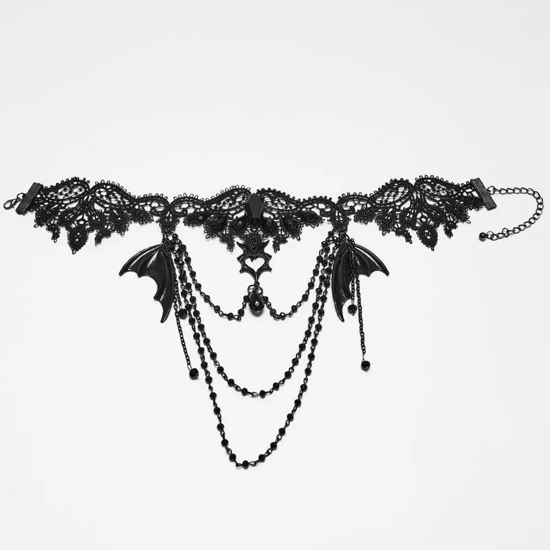 Gothic-Fledermausflügel-Kettenchoker für Damen