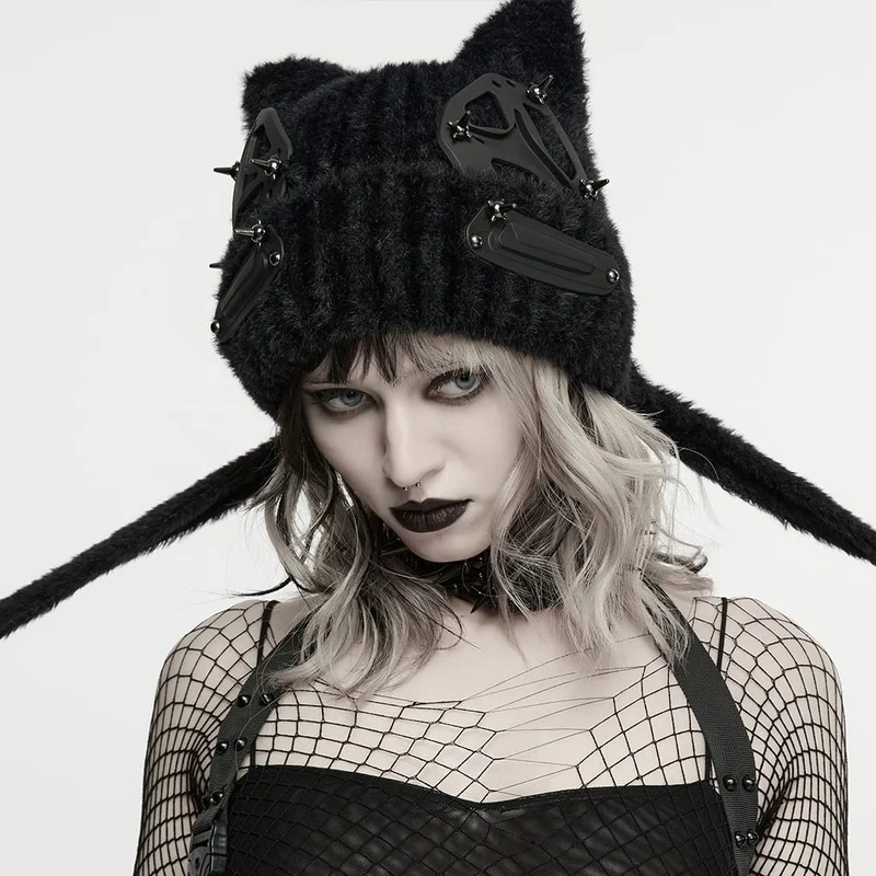 Damen-Punk-Katzenohren-Pelzmütze