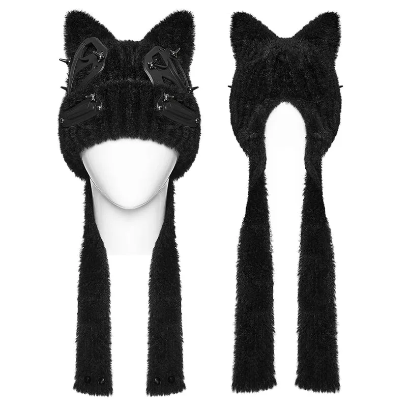 Damen-Punk-Katzenohren-Pelzmütze