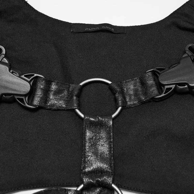 Punk-Körpergeschirr für Damen mit Nietenschnalle