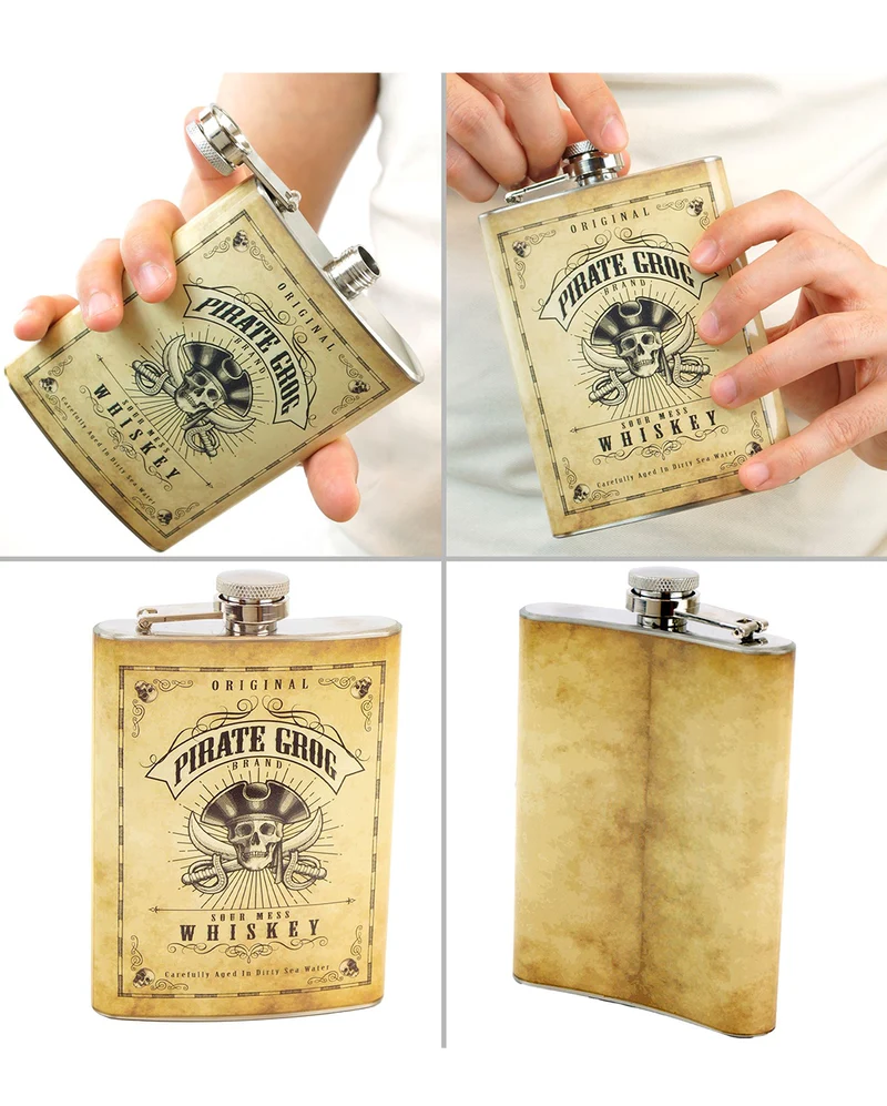 Pirat Flachmann Flasche Pirate Grog Whiskey