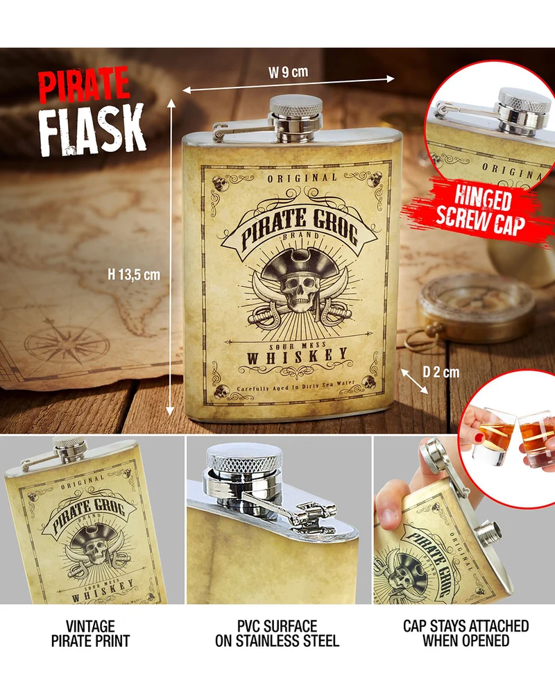 Pirat Flachmann Flasche Pirate Grog Whiskey