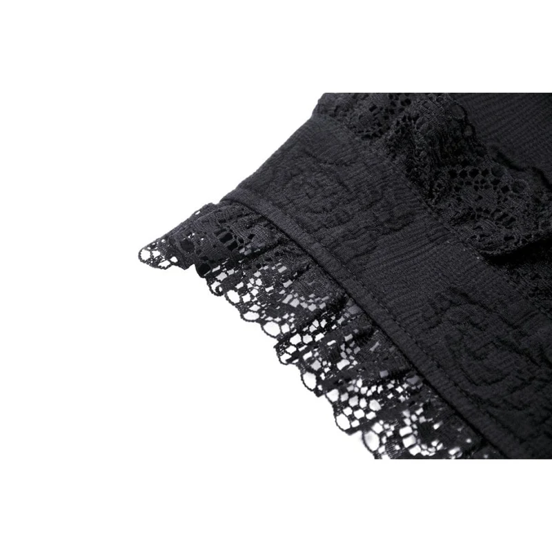 Gothic-Cape mit ausgestellten Ärmeln und Spitzenspleißen für Damen