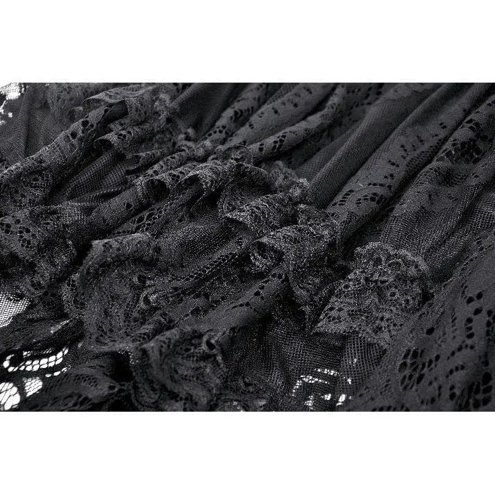 Schulterfreies High/Low-Abschlussball-Slipkleid für Damen im Gothic-Stil