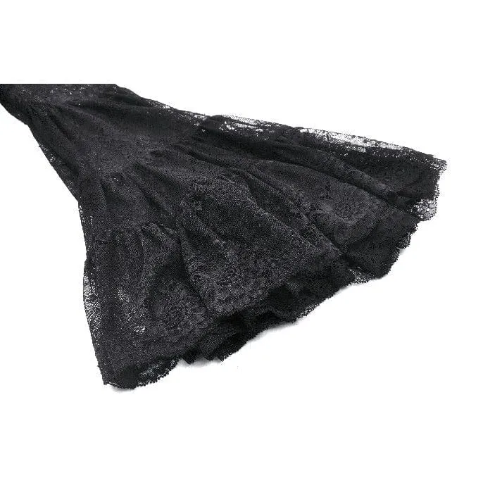Gothic-Spitzenhemd mit tiefem, ausgestelltem Ärmel für Damen