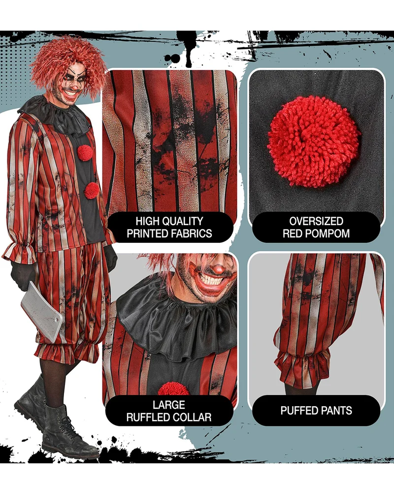 Rudy der böse Clown Herren Kostüm