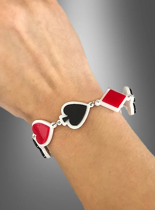 Las Vegas Poker Armband silber
