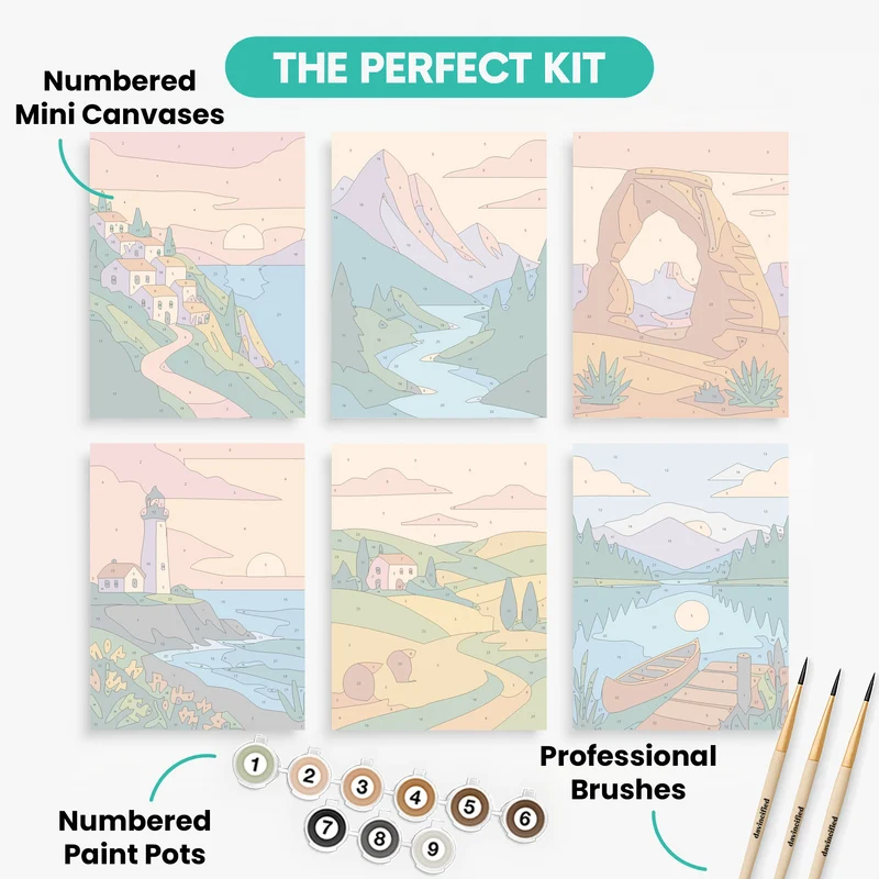 Scenic Horizons - Mini Paint by Numbers Set