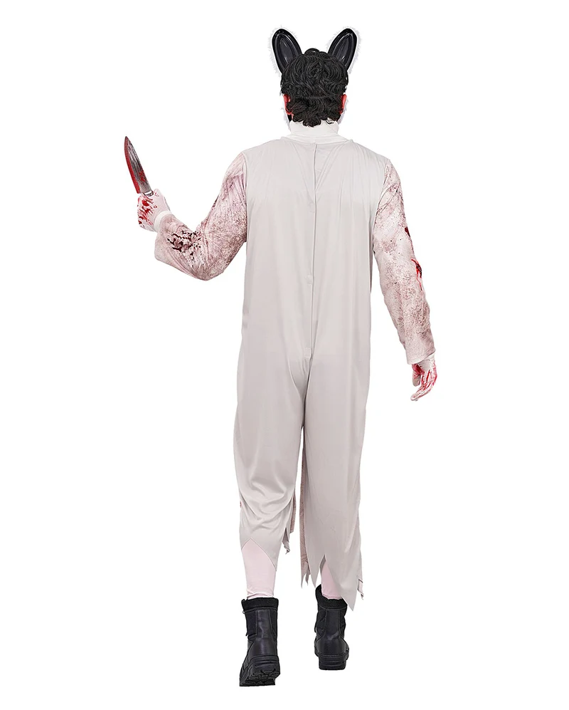 Zombie Hase Herren Kostüm-Jumpsuit mit Maske