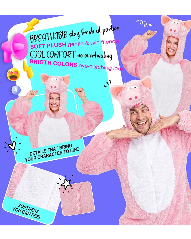 Schwein Plüsch Jumpsuit Unisex Kostüm