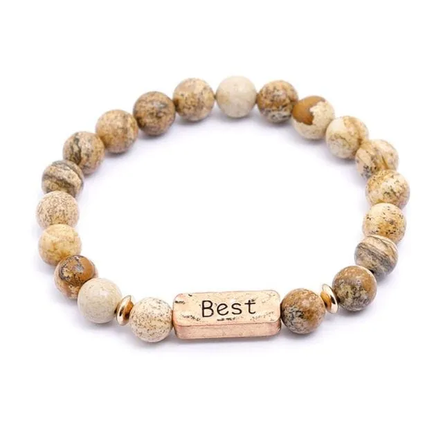 Freundschaft Armband Naturstein