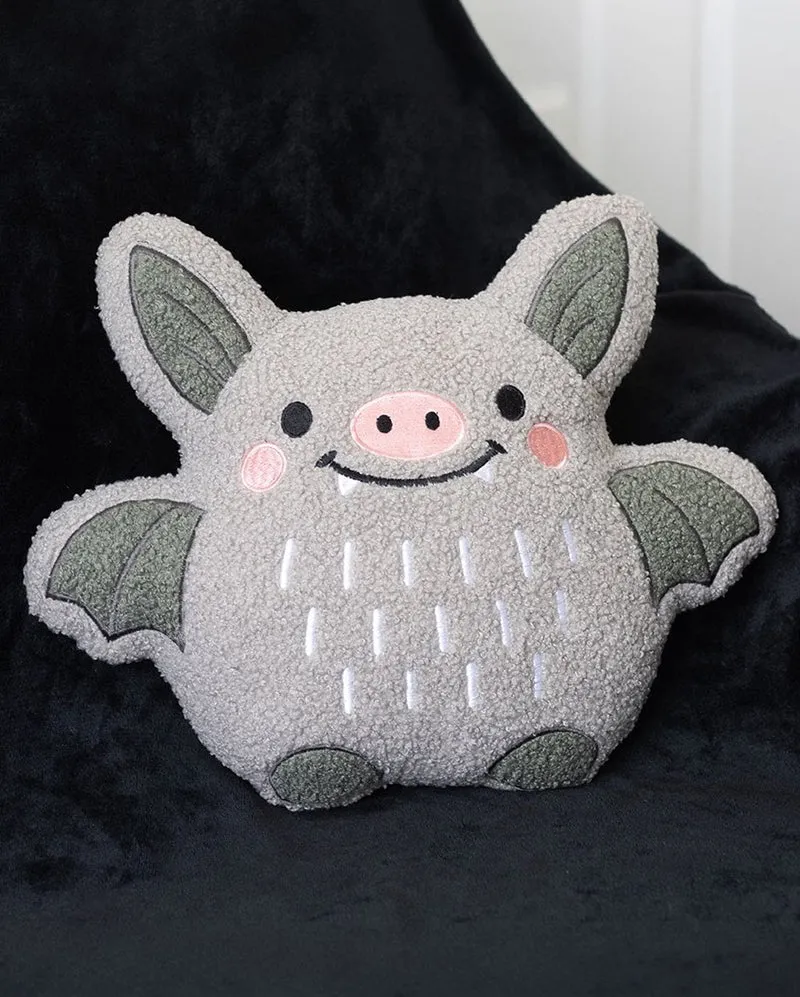Niedliches Fledermaus Bouclé-Kissen 32cm