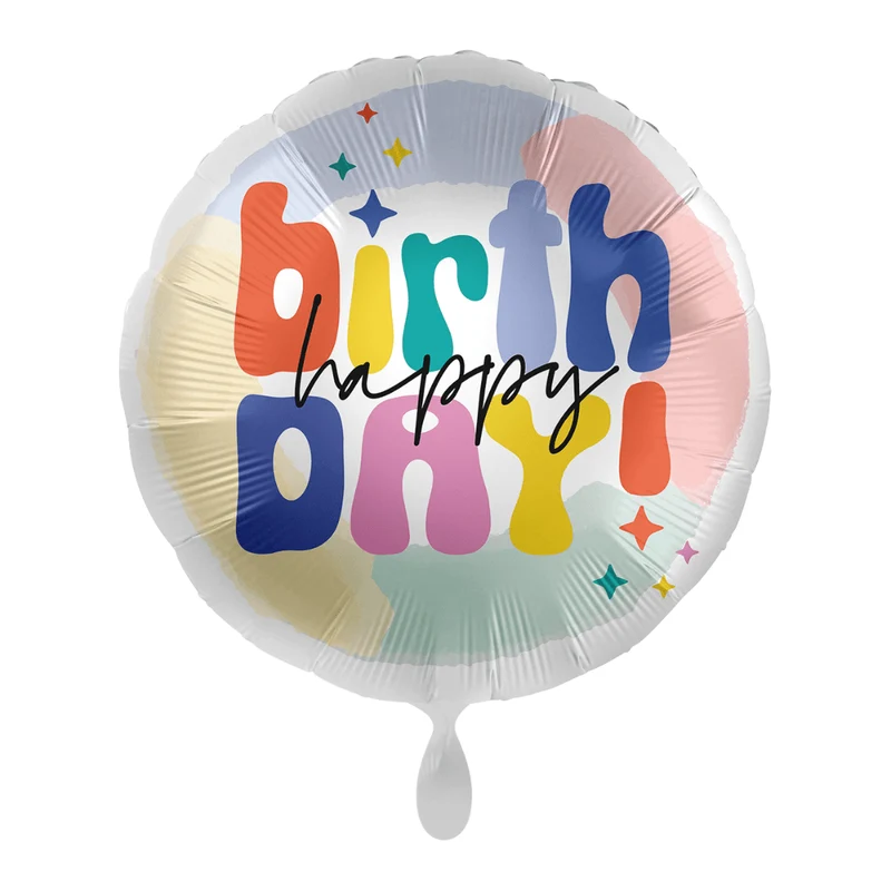 Geburtstagsballon "Happy Birthday" Bunt