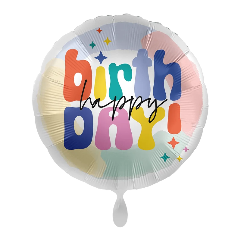 Heliumballon-Geschenk "Happy Birthday" Bunt