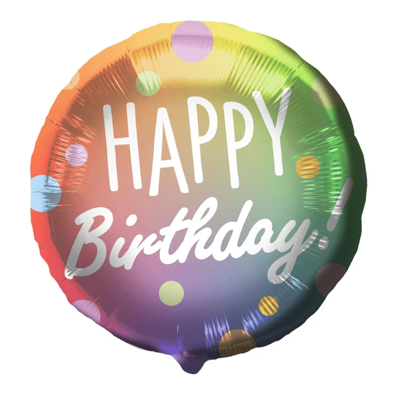 Geburtstagsballon "Happy Birthday" Rainbow Dots
