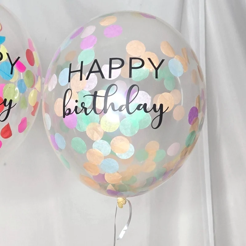 Luftballon-Set Konfetti Pastell "Happy Birthday" 5 Stk.