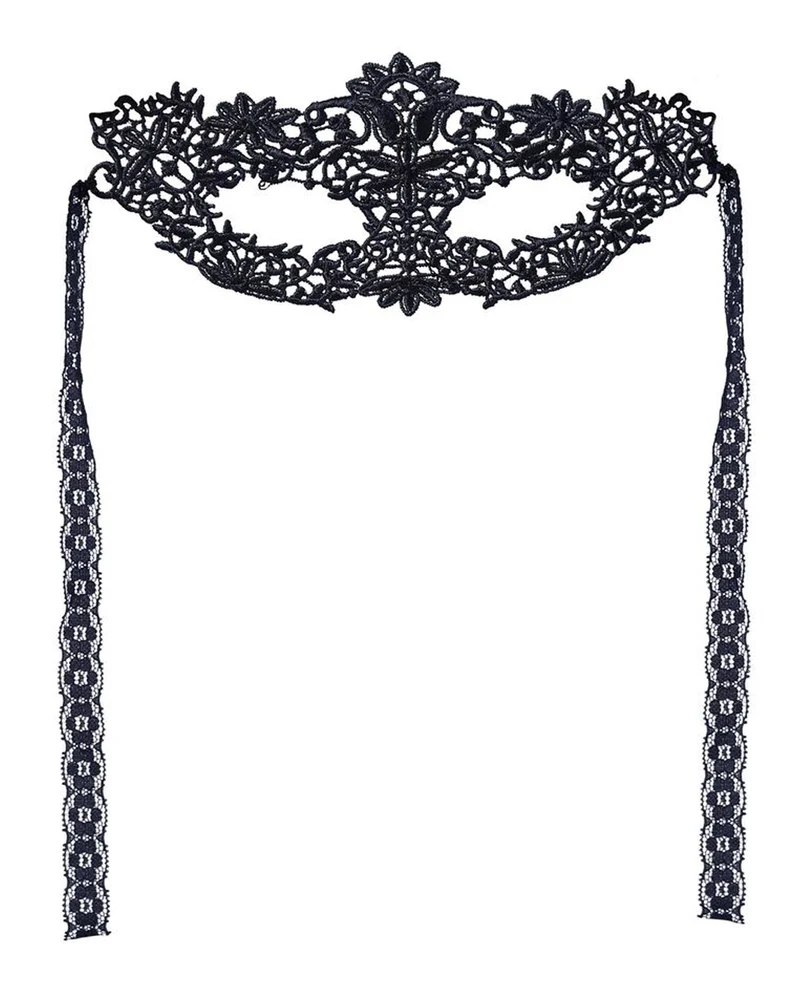 Mystic Flower - Schwarze Augenmaske aus Spitze
