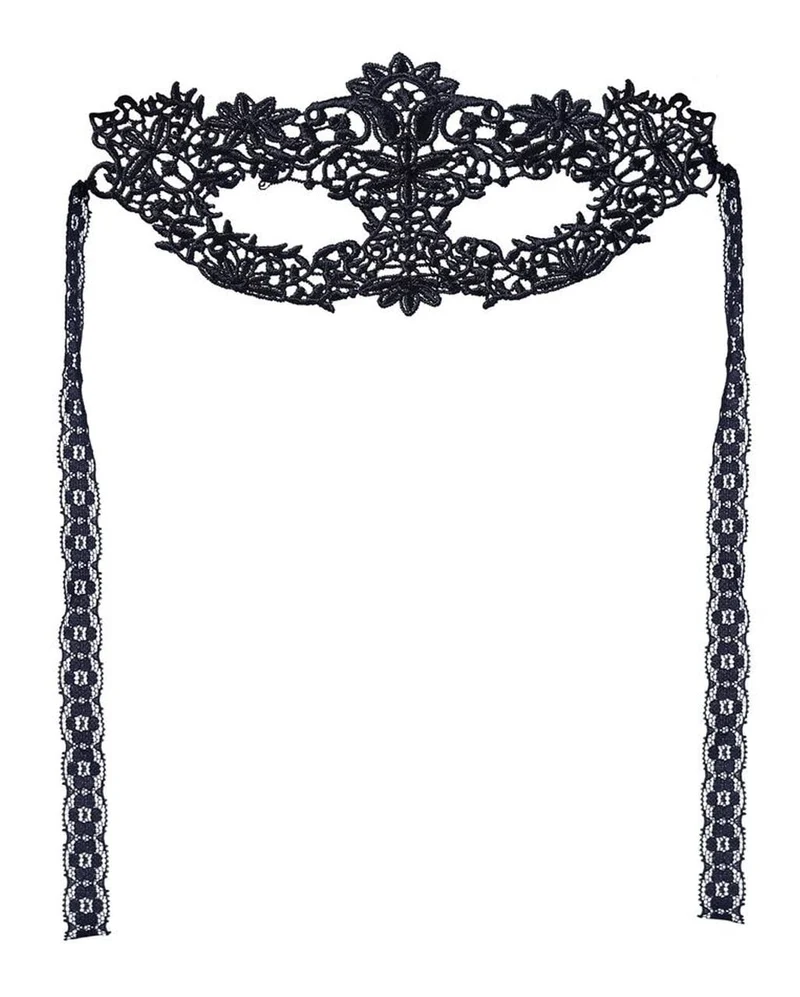 Mystic Flower - Schwarze Augenmaske aus Spitze