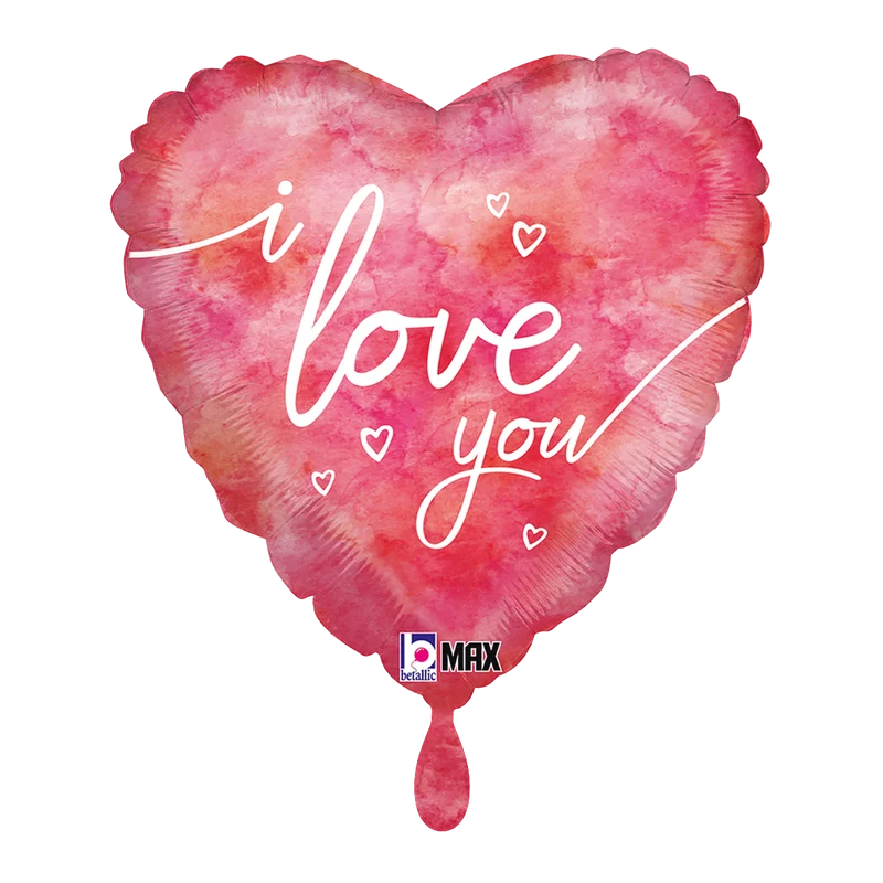 Herzballon "I love you" Wasserfarben