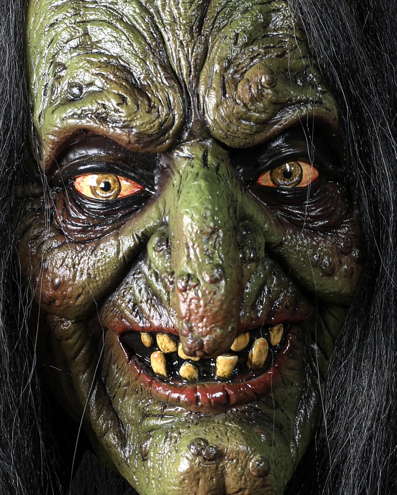 Venefica Sumpf Hexenmaske mit Haaren