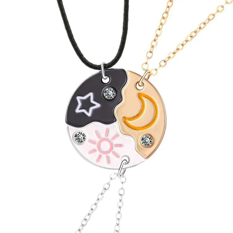 Set Stern Mond Sonne Halsketten (3Pcs)