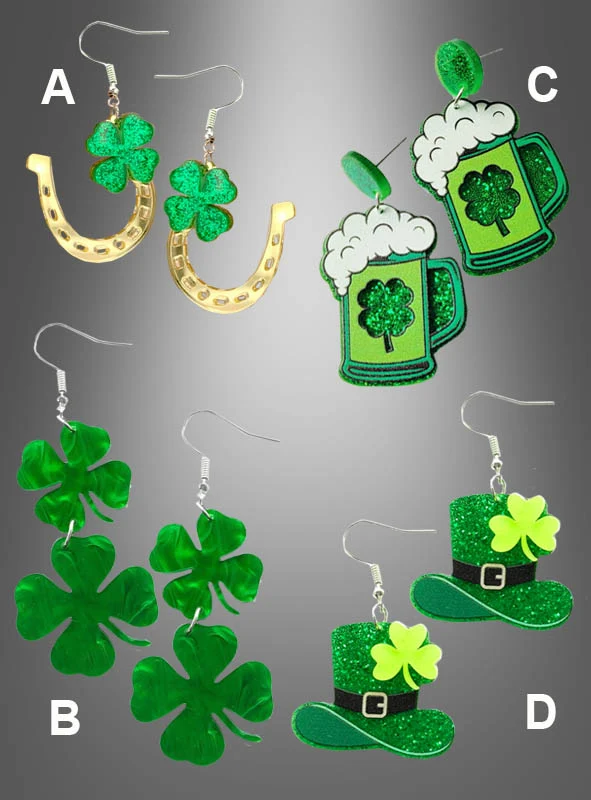 St. Patricks Day Ohrringe Kleeblatt