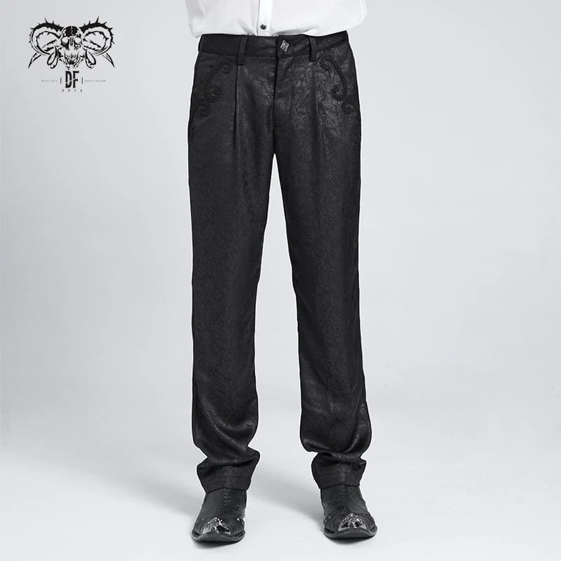 Gothic-Anzughose mit Blumenmuster für Herren