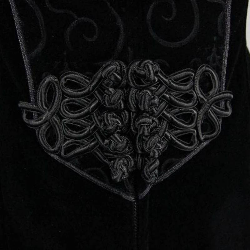 Damen Goth Princess Cut Mantel mit aufwendigen Froschverschluss