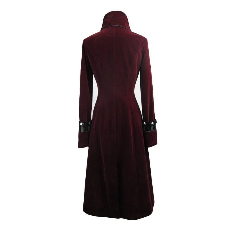 Damen Goth Princess Cut Mantel mit aufwendigen Froschverschluss