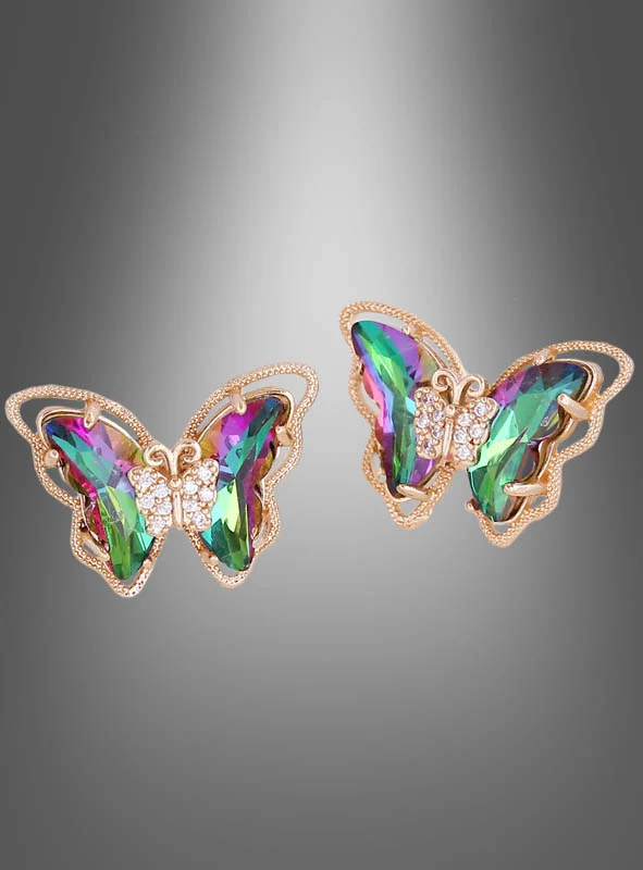 Schmetterling Ohrringe Stecker schillernd