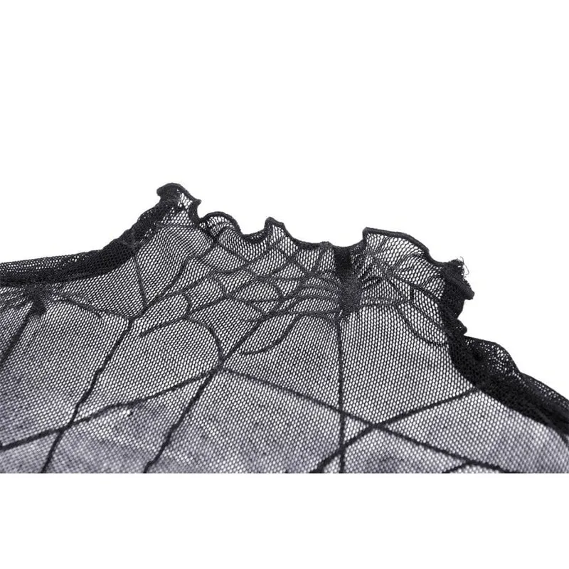 Gothic Flared Sleeved Spider Web Sheer Shirt für Damen