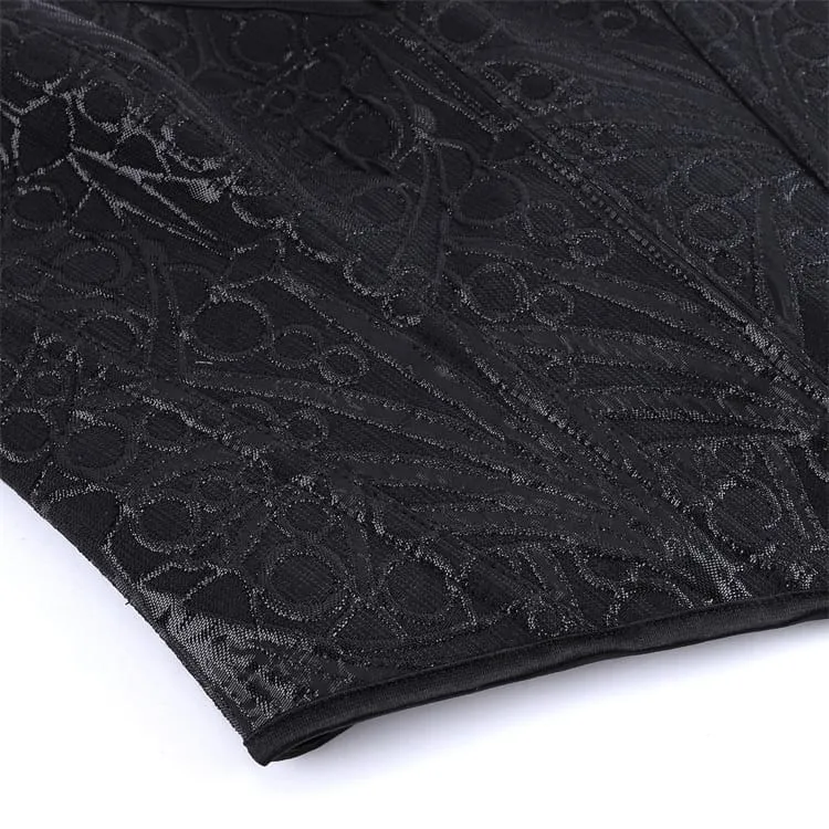 Gothic-Herz-V-Ausschnitt Jacquard-Schnürkorsett für Damen mit Überbrustumfang
