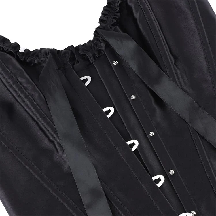 Gothic-Korsett für Damen mit Rüschenbesatz und Schnürung über der Brust