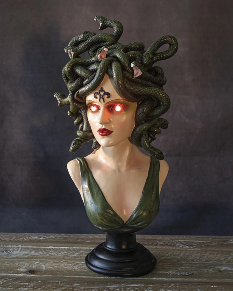 Vintage Medusa Büste mit Schlangenfrisur 38cm