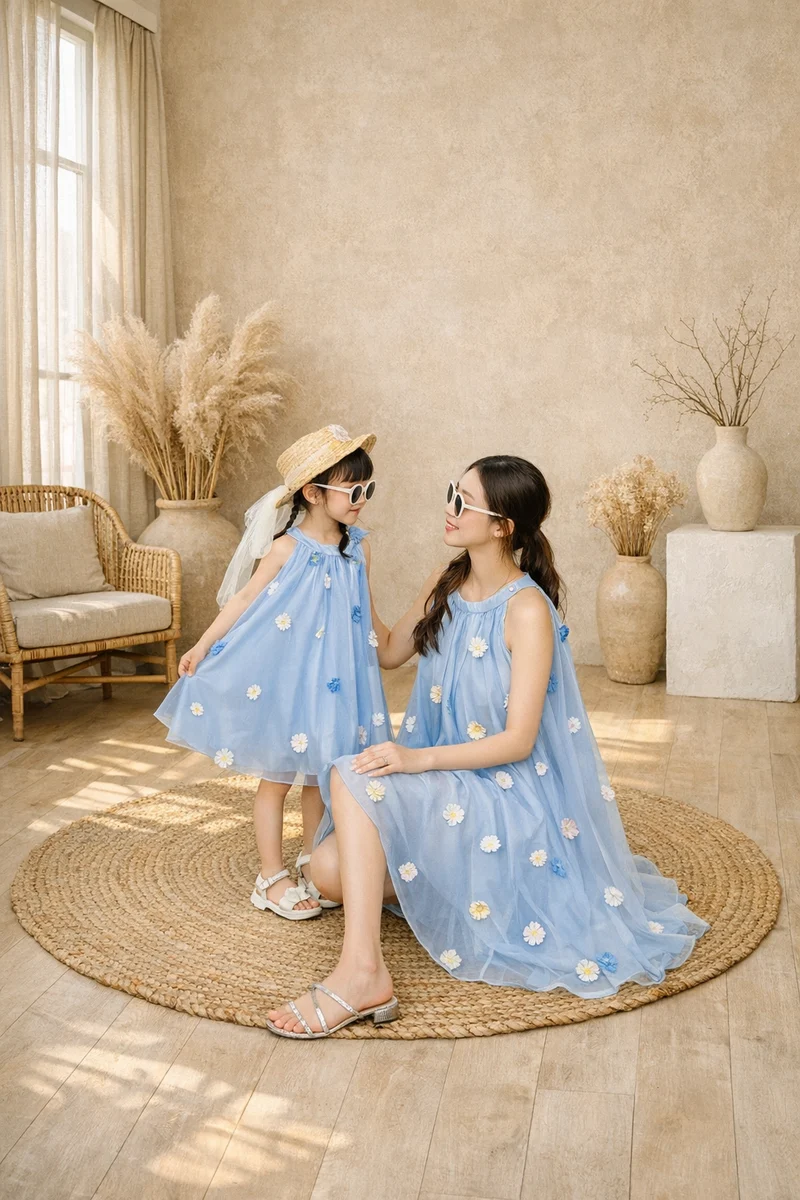Combo Dress For Mom And Daughter