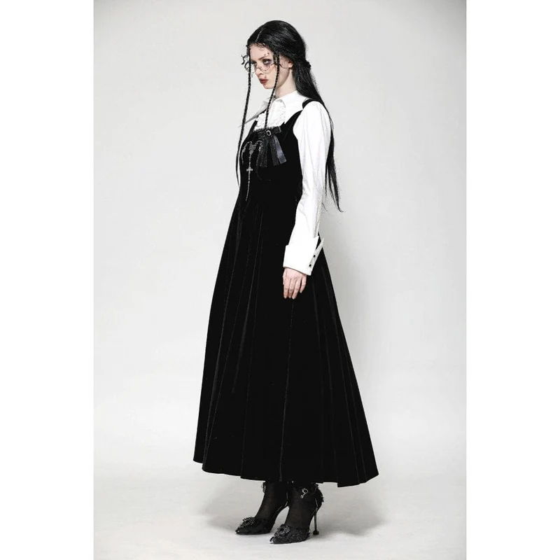 Gothic-Unterkleid aus Samt mit Stickerei und Hörnern für Damen zum Schnüren