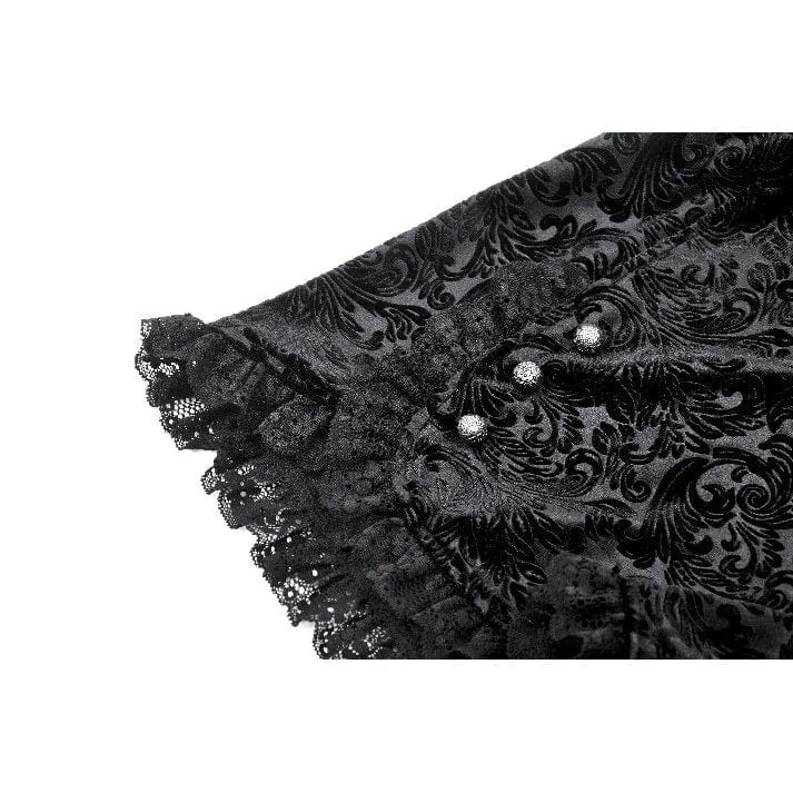 Damen-Shorts mit Punk-Rüschen und Spitzenprägung