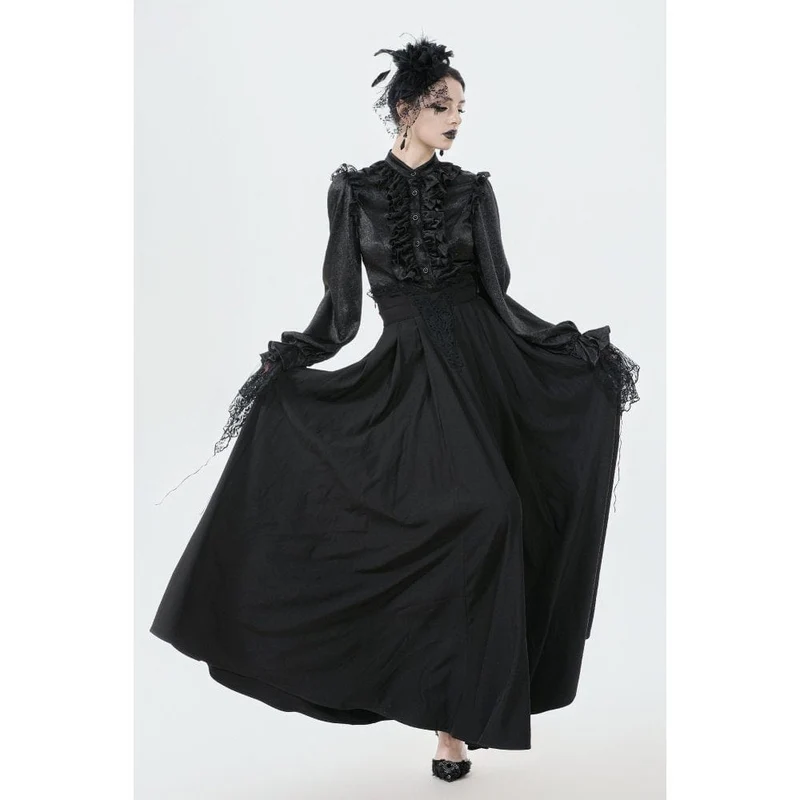 Gothic-Maxirock mit Stickereien für Damen