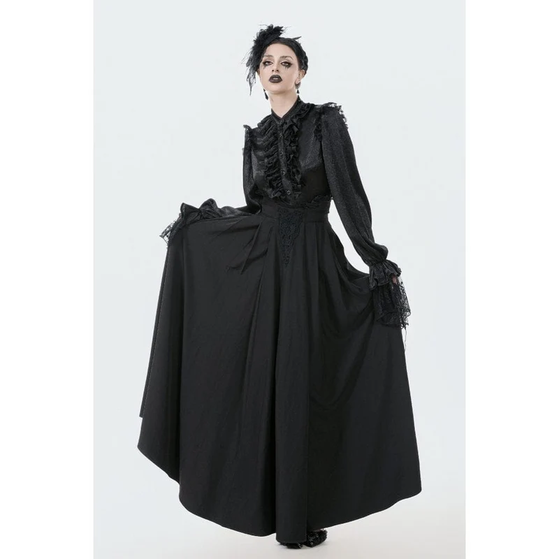 Gothic-Maxirock mit Stickereien für Damen