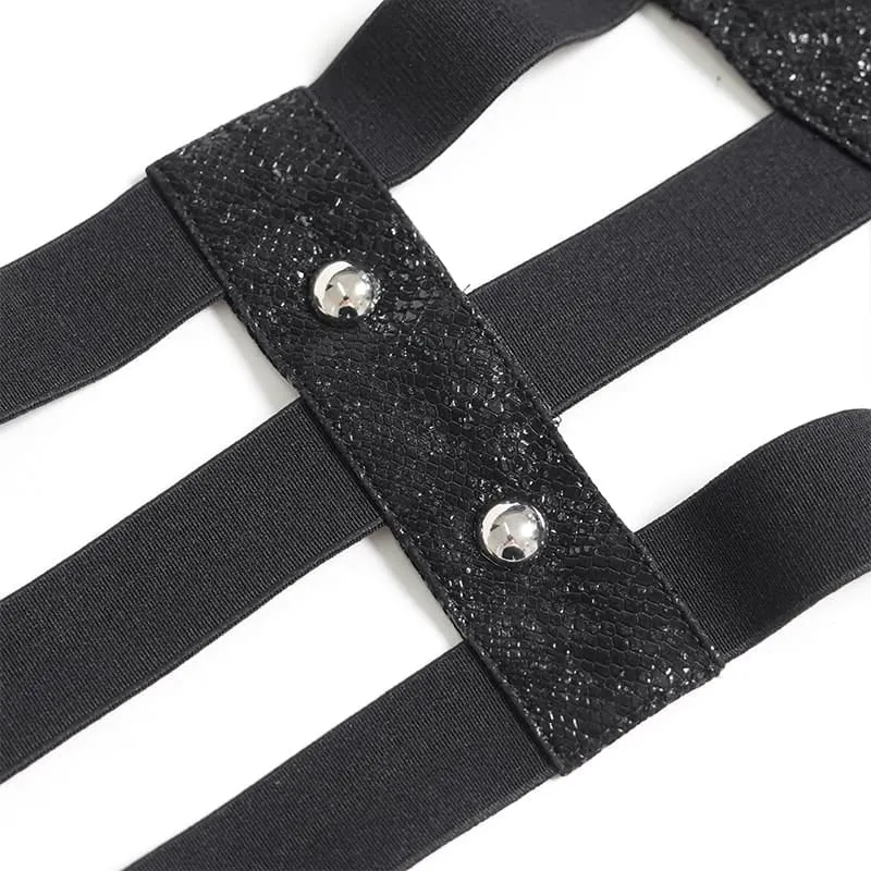 Gothic-Gürtel mit Stacheln und bösen Augen für Damen