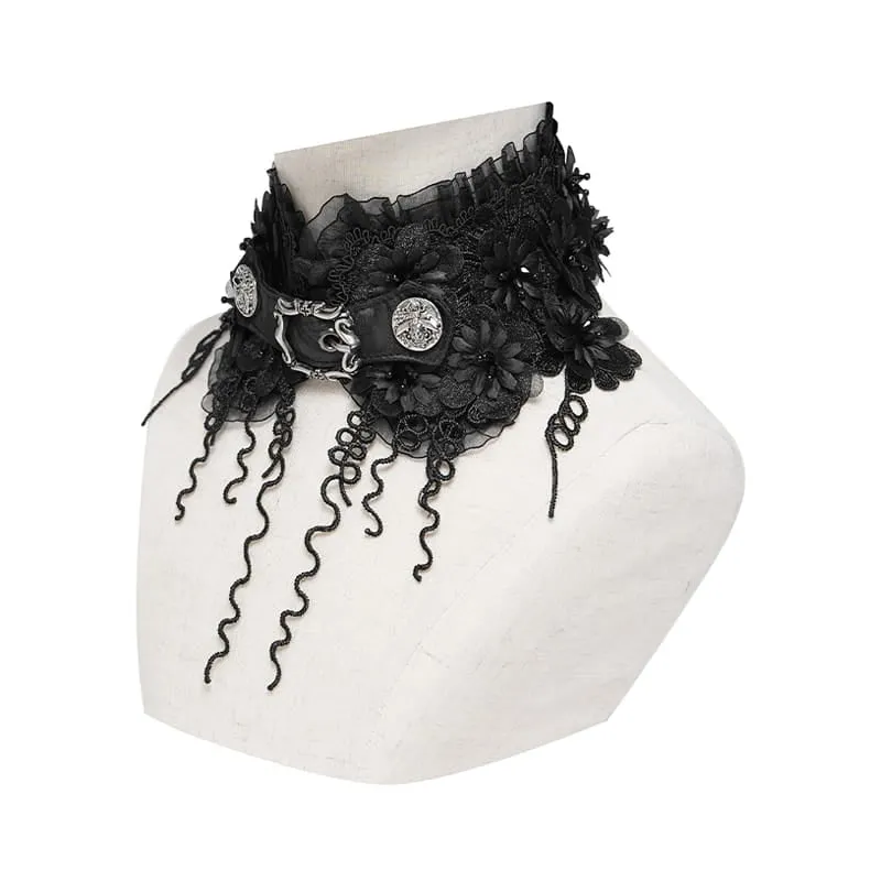 Gothic-Halskette für Damen mit Blumenquasten