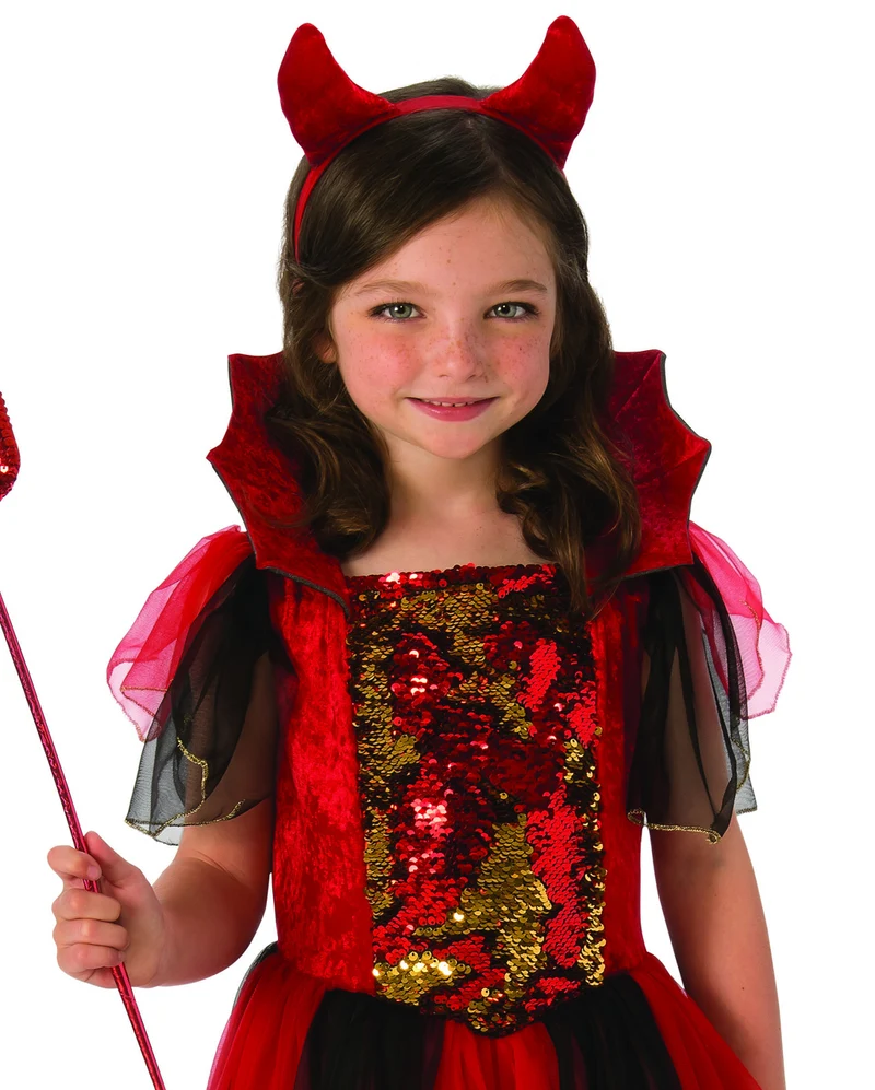 Glitter Pailletten Teufel Kinderkostüm
